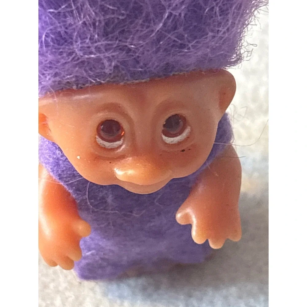 Dam‎ Denmark 2001 Purple Troll Doll Keychain Toy Charm Vintage Collectible